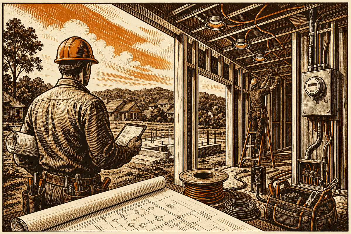 Electrical Marketing in Alabaster, AL: retro comicbook electrical contractor marketing illustration