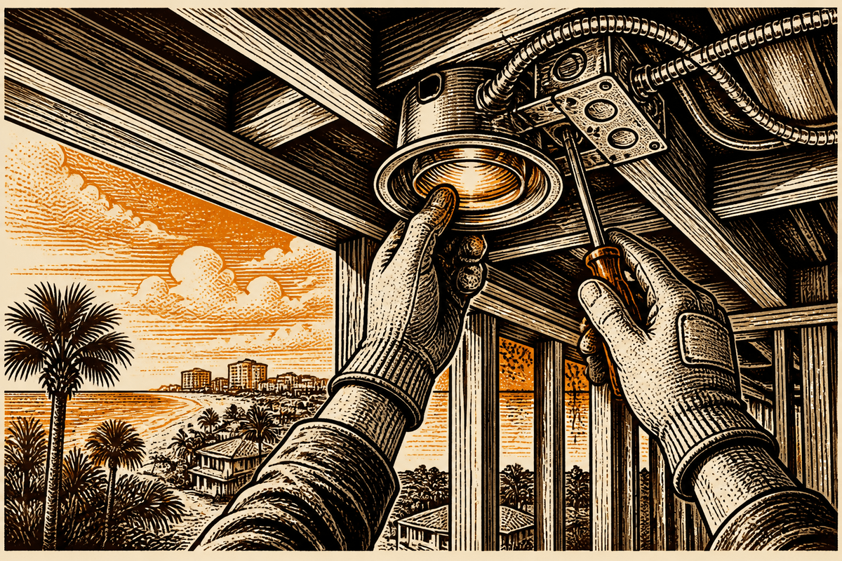 Electrician Marketing in Destin, FL: retro comicbook electrical contractor marketing illustration