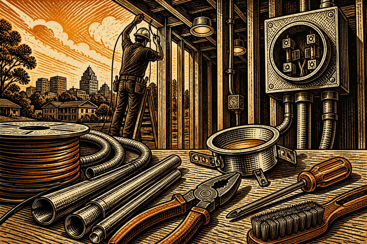 Electrician Marketing in Greensboro, NC: retro comicbook electrical contractor marketing illustration