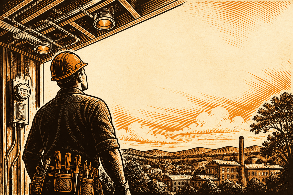 Electrical Marketing in Hickory, NC: retro comicbook electrical contractor marketing illustration