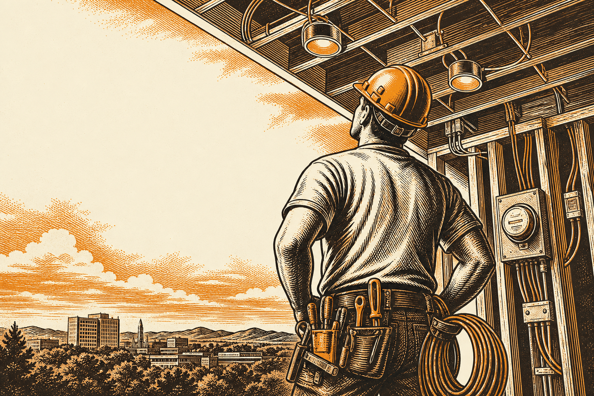 Electrician Marketing in Huntsville, AL: retro comicbook electrical contractor marketing illustration