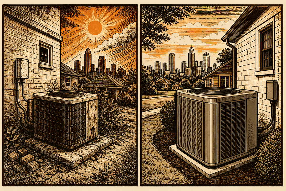 HVAC Marketing in Charlotte, NC: retro comicbook hvac contractor marketing illustration