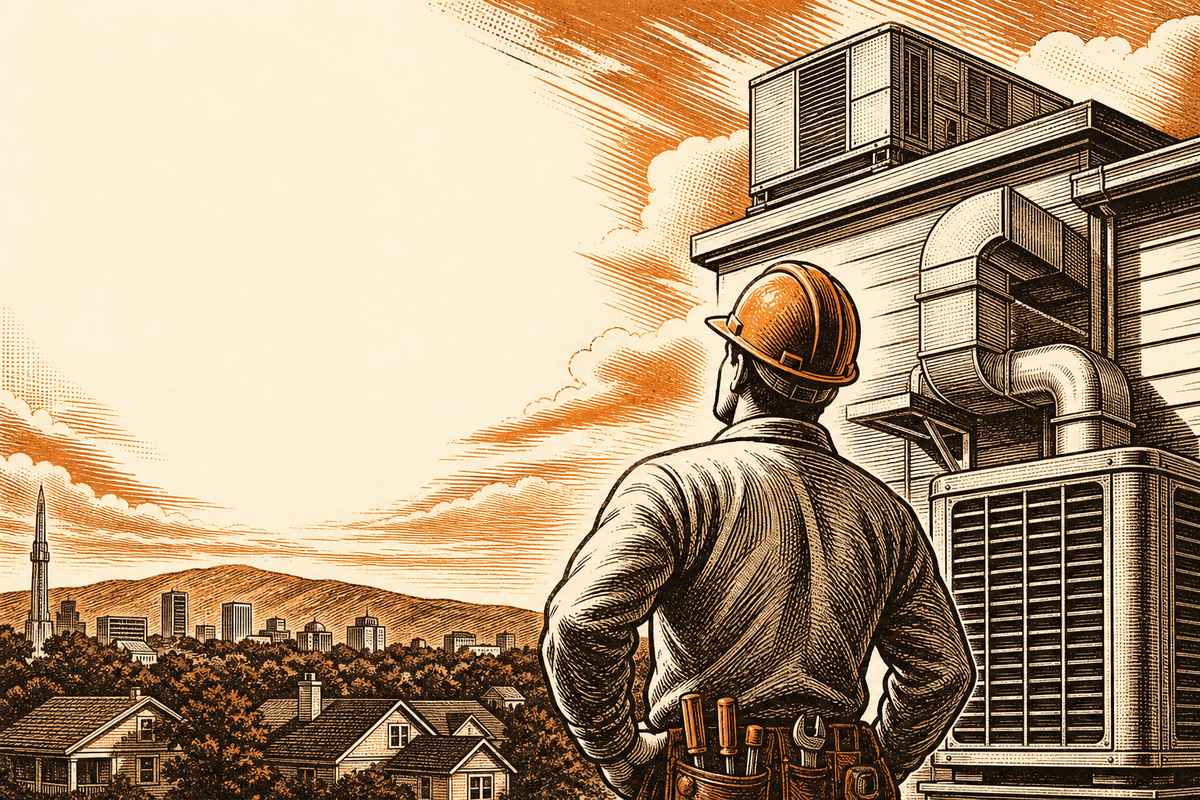 HVAC Marketing in Huntsville, AL: retro comicbook hvac contractor marketing illustration