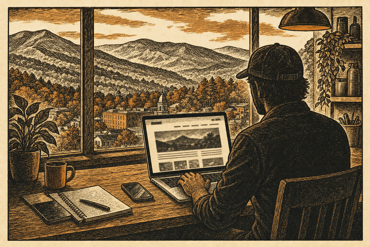 Local Business Website in Hendersonville, NC: retro comicbook local business contractor marketing illustration