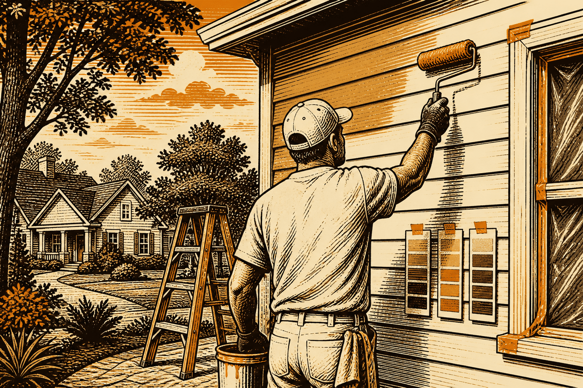 Painting Business Website in Tyler, TX: retro comicbook painting contractor marketing illustration