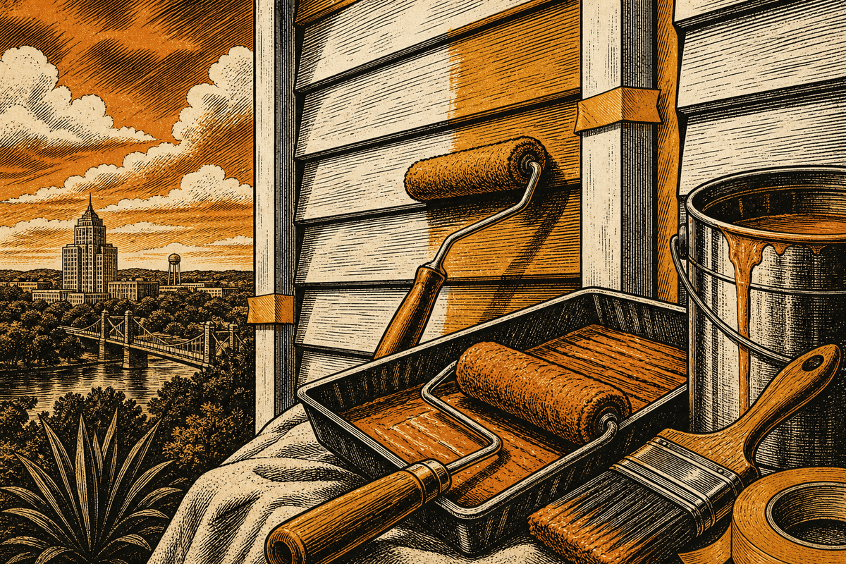 Painting Business Website in Waco, TX: retro comicbook painting contractor marketing illustration