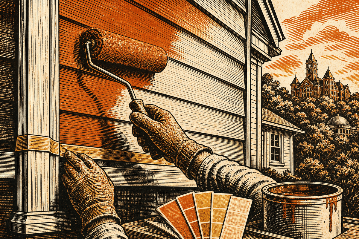 Painting Contractor Marketing in Auburn, AL: retro comicbook painting contractor marketing illustration