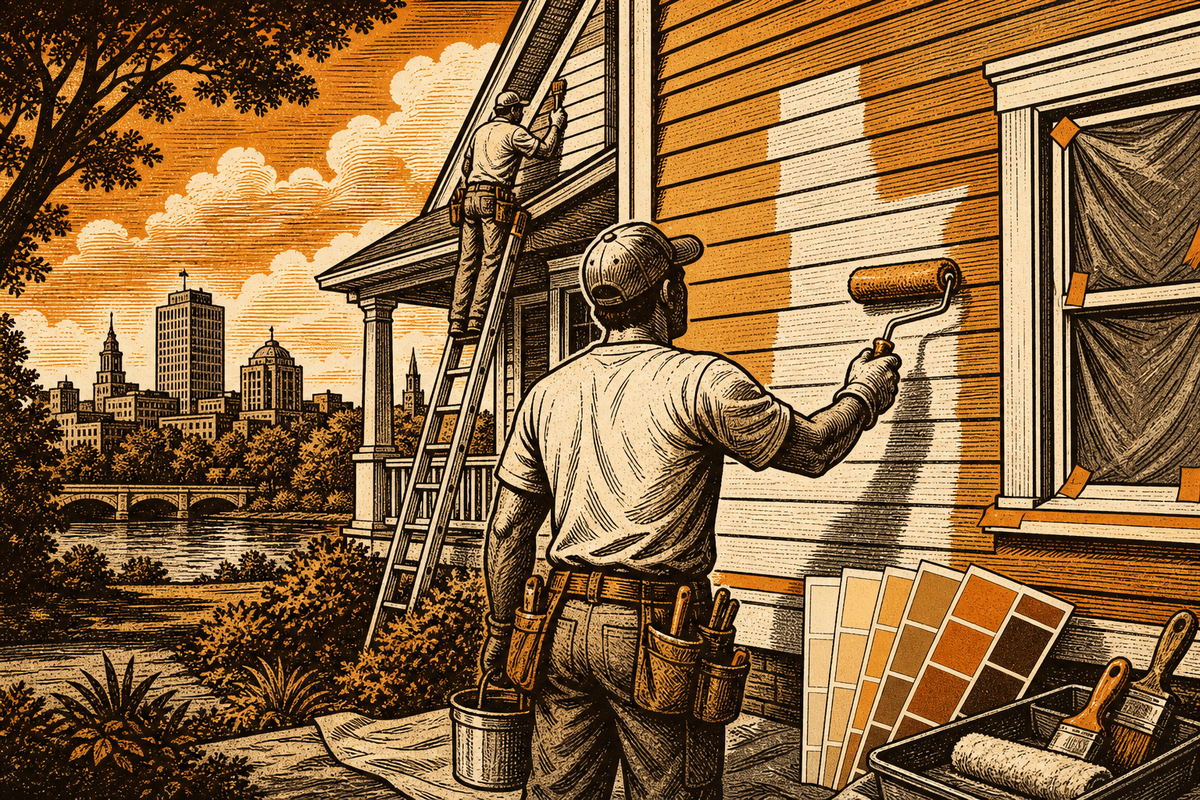Painting Contractor Marketing in Fort Wayne, IN: retro comicbook painting contractor marketing illustration