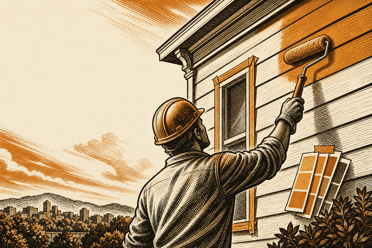 Painting Contractor Marketing in Huntsville, AL: retro comicbook painting contractor marketing illustration