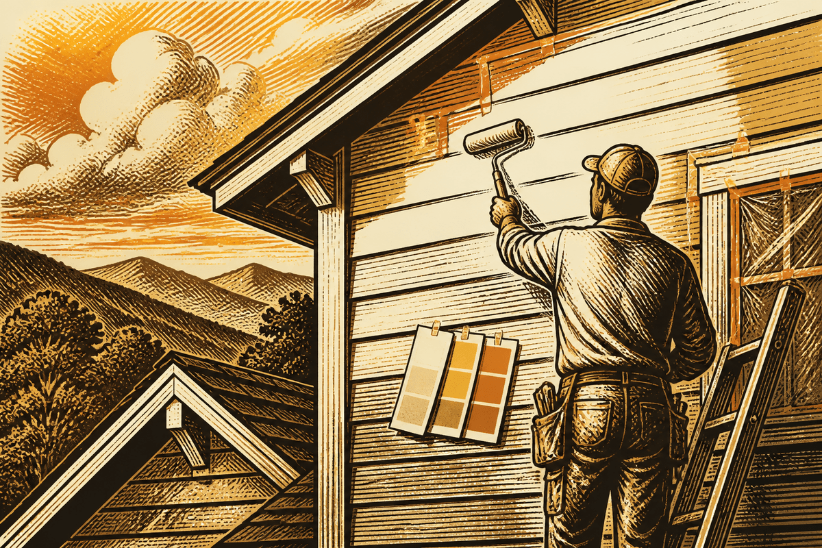 Painting Contractor Marketing in Waynesville, NC: retro comicbook painting contractor marketing illustration