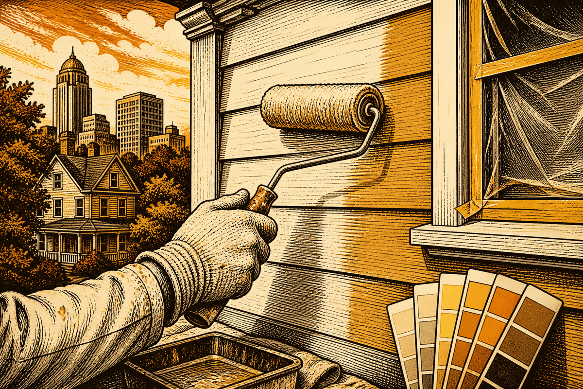 Painting Contractor Marketing in Winston-Salem, NC: retro comicbook painting contractor marketing illustration
